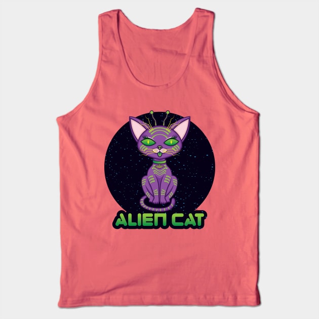 Alien Cat Tank Top by lando218